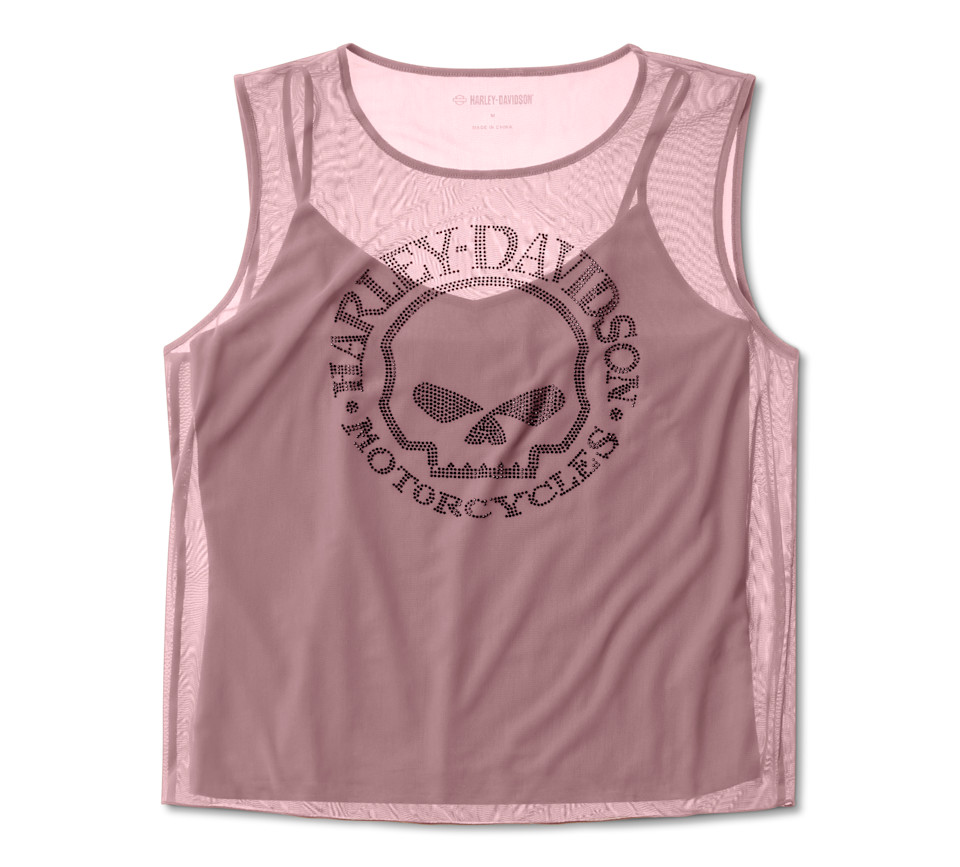 Willie G™  Skull Bling Mesh Top