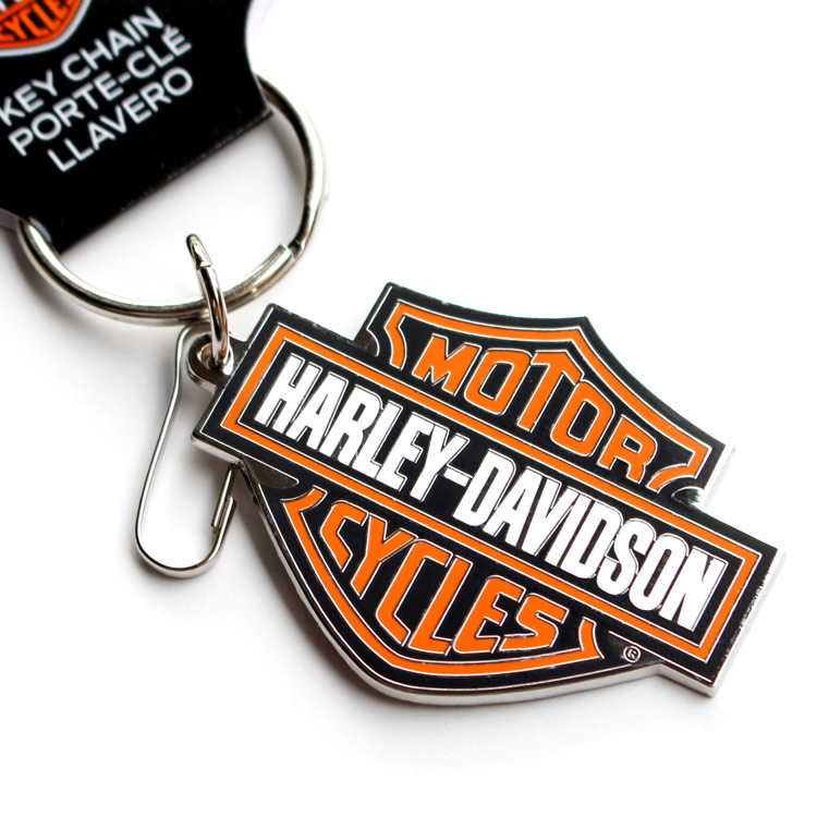 Enamel Bar and Shield Keychain