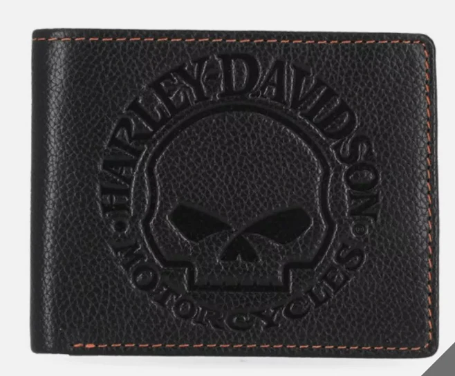 CLASSIC LEATHER SKULL PASSCASE BLACK