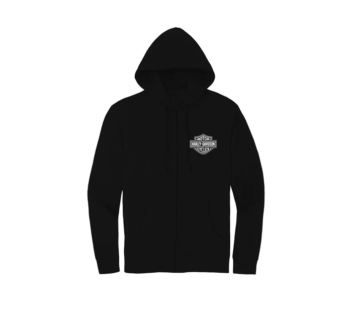 Women's Special Racer Font Zip Front Hoodie - Black Beauty