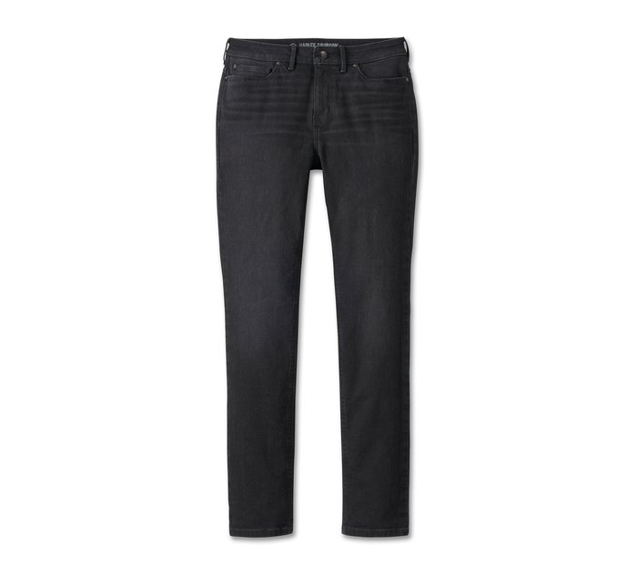 Women's Harley-Davidson High Rise Straight Leg Jeans - Black Denim