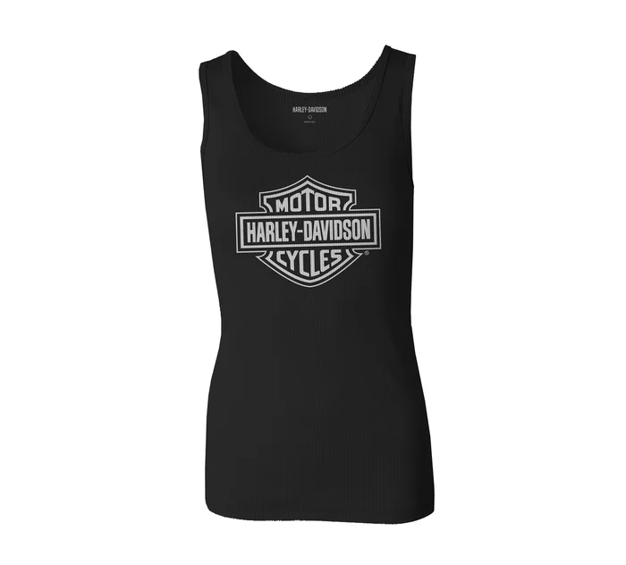 Women's Ultra Classic Bar & Shield Ribbed Tank - Black Beauty 