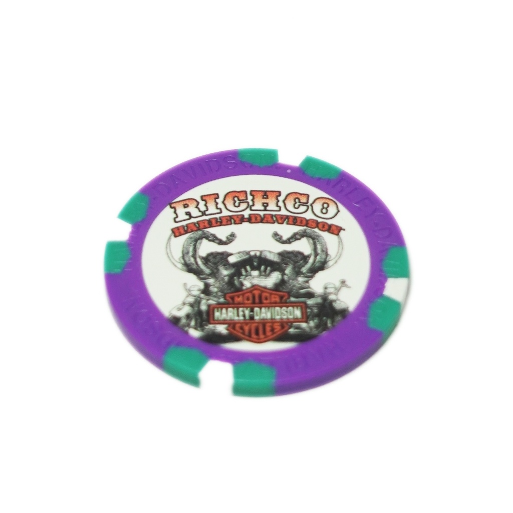 Poker Chip-Purple/Teal