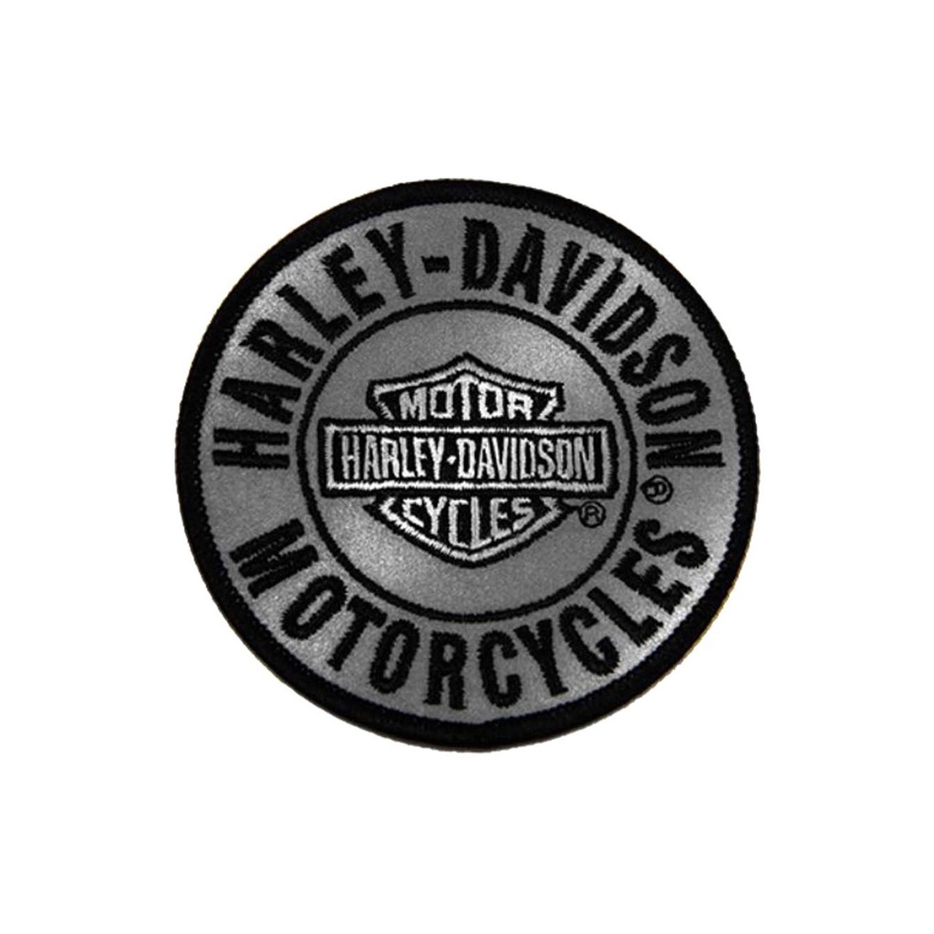 Harley-Davidson 3in. Embroidered Reflective Round B&S Logo Emblem Sew-On Patch
