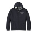 Men's Bar & Shield Plaid Lined Zip-Up Hoodie - Harley Black
