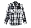 Men's Stacked Bar & Shield Long Sleeve Plaid Shirt - Plaid - Harley Black & Cloud Dancer